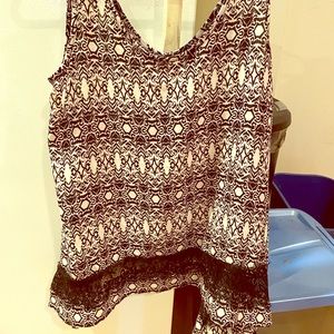 B&W silk and lace tank top
